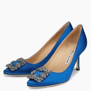 Manolo Blahnik Hangisi Satin Pumps
